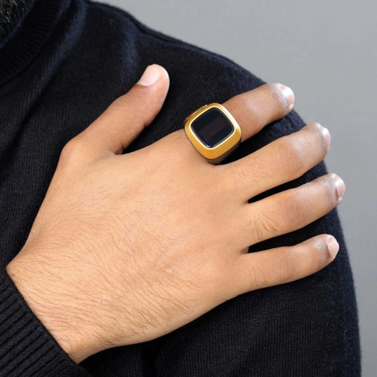 Smart Tasbeeh Ring - Black Gold