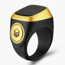 خاتم التسبيح الذكي - أسود ذهبي